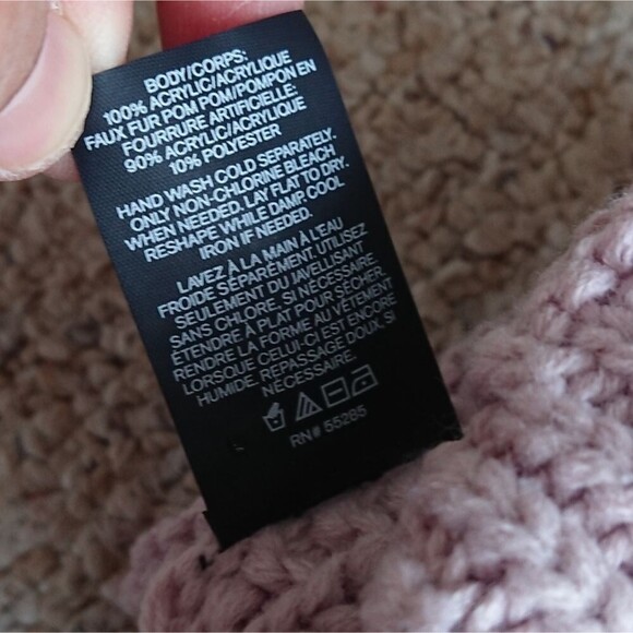 Express light pink Knit Pom Pom Beanie - Picture 7 of 8